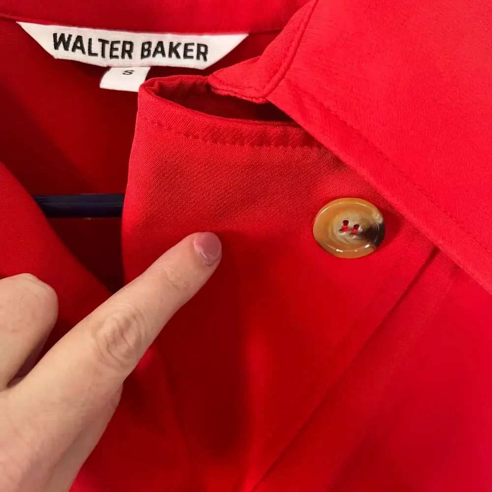 New without tags Walter Baker Freya Red Trench Coat Jacket Size Small - Picture 9 of 16